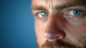 homem de olhos azuis